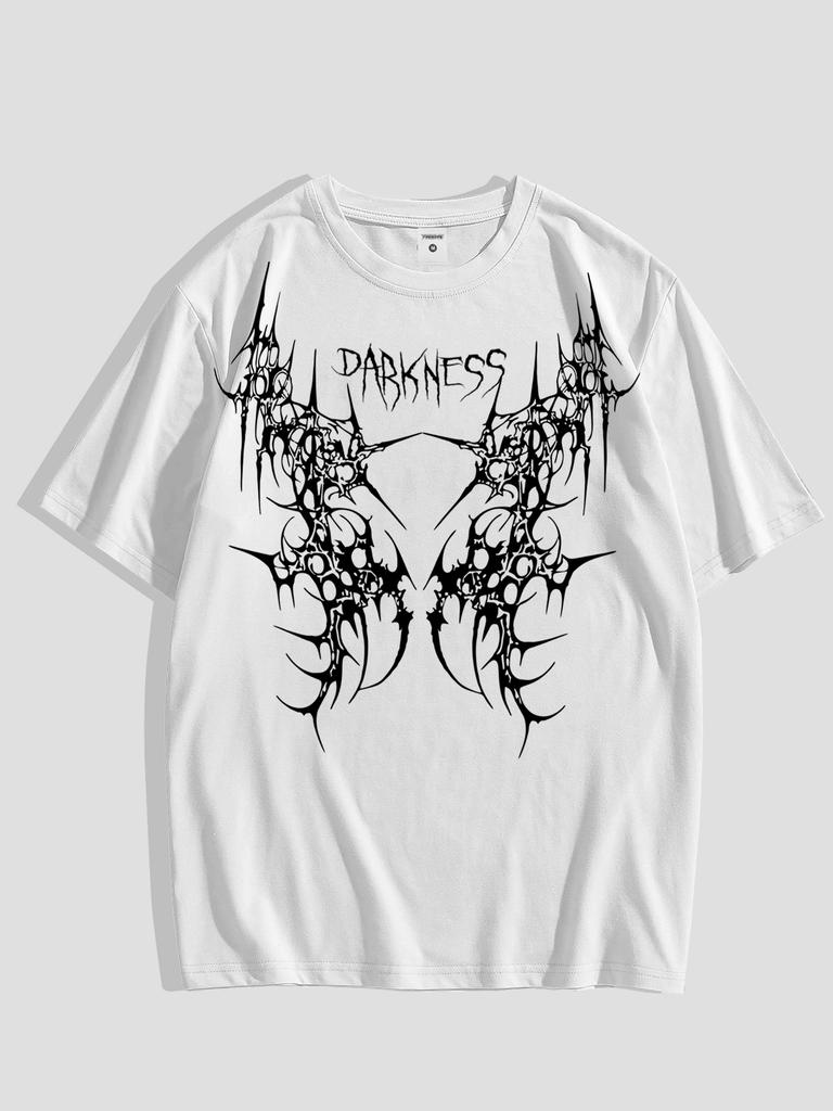 Men's Graphic Tee - Casual & Loose Dark Academia Short Sleeve T-Shirt Oversized Baggy Tops T-Shirt Black