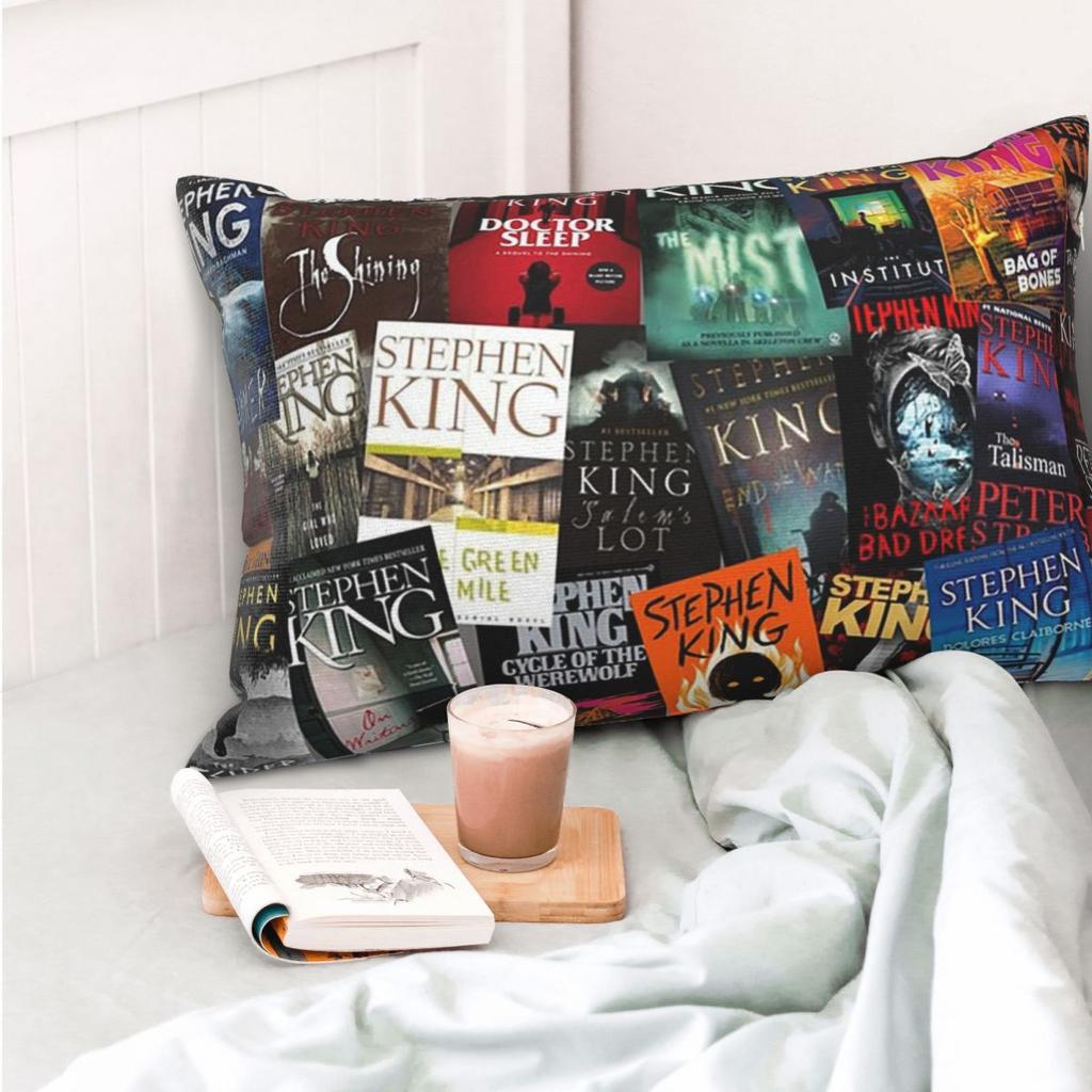 Stephen King Book Covers, Horror Bookworm Rectangle Pillowcase Cushion Cover Decorative Bedroom Bed Home Comfort Throw Pillow