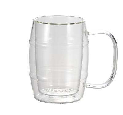 Żaroodporne Szkło Szklany Kubek z Podwójnymi Ściankami Podwójna Struktura Beczka Kubek do Piwa 350ml UW-2031