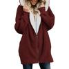 Toamna și iarna, moda femei, jachete, Cardigan, doamnelor, cald, pulover, fleece, blană artificială, haină cu glugă, haine de exterior, Plus Size S-3XL