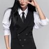 Men's and Women's  Casual Suits with A Lapel Collar Business Vest British Style Lapel Collar Slim Fit Vest Jacket