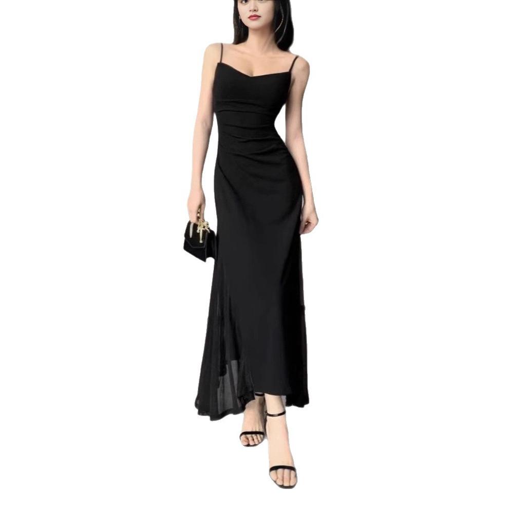 Premium temperament Spice girl suspender dress women's summer new slim and thin inner with small black skirt