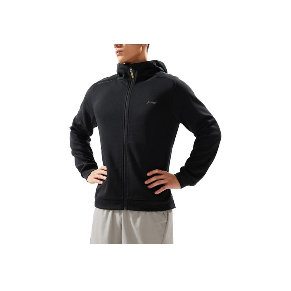 Li-Ning Fitness Series Hettegenser med glidelås for menn Sweatshirts Svart AWDU167-1