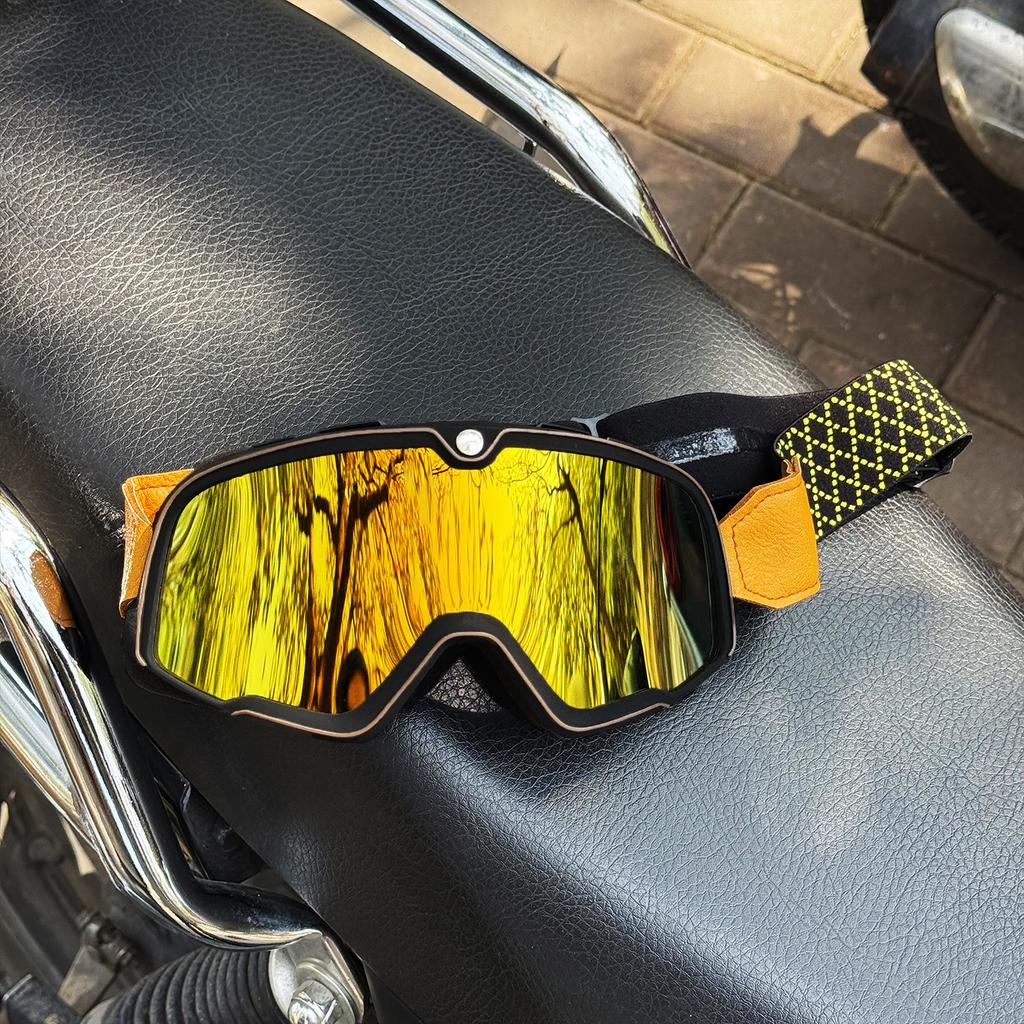 Kask motocyklowy retro motokrosowy gogle pilotażowe jet vintage motocyklowe skuterowe okulary offroadowe okulary