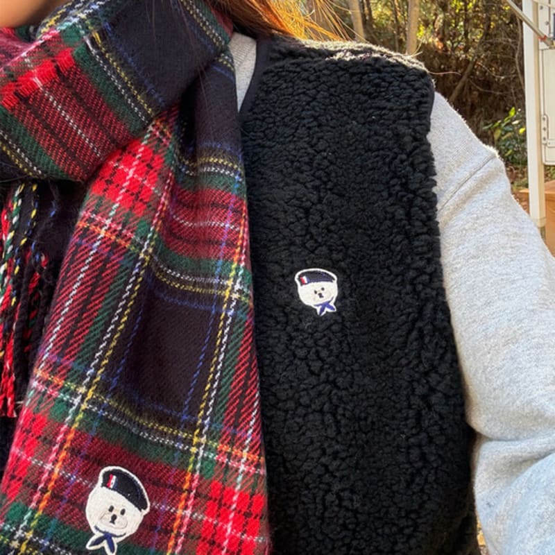 Beyondcloset Neues Pariser Hunde Wappen Basic Schal Rot