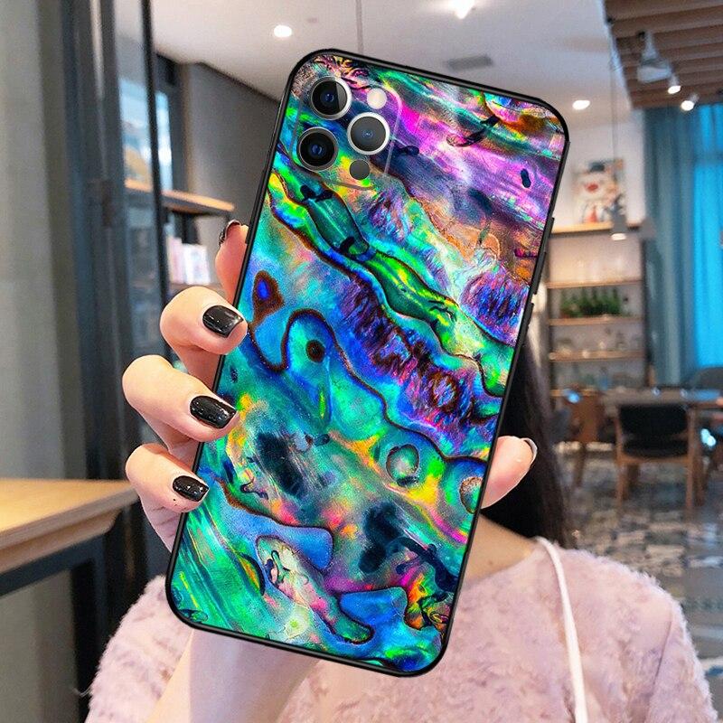 Abalone Shell Phone Case For iPhone 14 Pro Max XS X XR Cover For iPhone 13 12 Mini 11 Pro Max 7 8 Plus