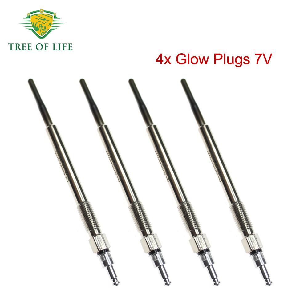 4X Glow Plugs 7V For SEAT ALTEA XL LEON TOLEDO III 2.0 TDI Mitsubishi GRANDIS OUTLANDER II LANCER VIII 2.0 DI-D 2007+ MN980406 4PCS