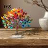 Ornement d'arbre de vie en acrylique transparent, Ornement de bureau, Décoration de table colorée, Statue décorative artistique compacte pour table de maison