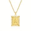 European and American style simple square 26 letter pendant necklace women's personality high-end design jewelry
