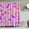 Tuniu Cute Candy Halloween Shower Curtain For Bathroom Pink Lollipop Design Fun And Festive For Kids And Adults