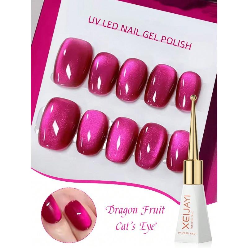 1pc 10ml Red Cat Eye Gel Magnetic Sparkling Glitter Gel Nail Polish Semi Permanent UV Gel For Women No Include Magnetic Stick