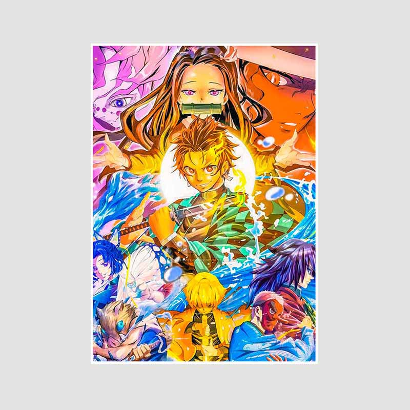 Japanese Comic Movie Demon Slayer Mugen Train Anime Posters Kimetsu No Yaiba White Paper Poster Art Painting Wall Decoration Mural Home Decor