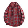Men Plaid Long Sleeve Shirt Japanese Hong Kong Style Loose Casual Shirts New Trendy Brand All Match Outerwear