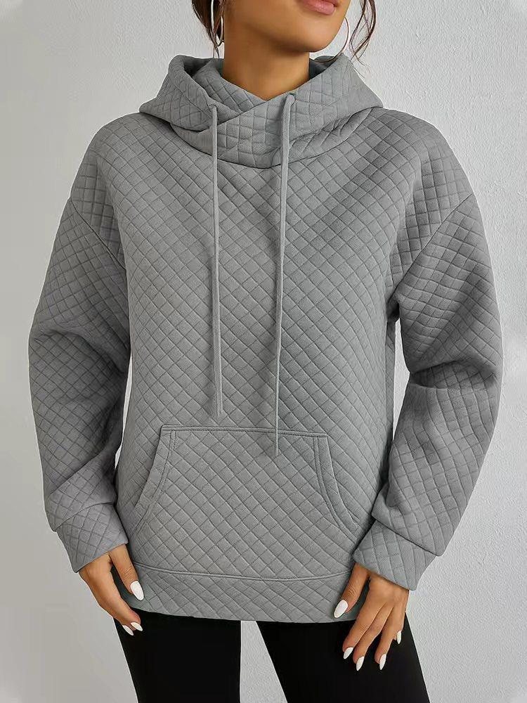 Casual Hooded Long Sleeve Pullover with Pocket Mesh Fabric Multicolour Womens Sweatshirt Comfortable Casual Style Trendy Versatile for Spring Autumn
