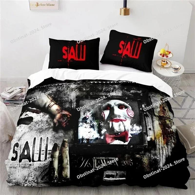 Top Horror Saw Movie Bedding Set Printed single Comforter Quilt Bed Cover Duvet Cover Pillow Case 3 Pieces Sets Kids Adult Size