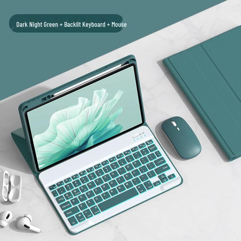 iPad A16 11-inch Protective Case with Wireless Backlit Bluetooth Keyboard & Pen Slot for 10.9 Gen
