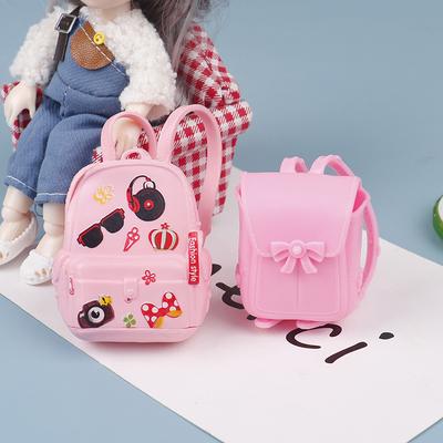 Mochila Escolar De Pvc De Boneca Com Alça Destacável Pode Ser Carregada Com Pequenos Acessórios