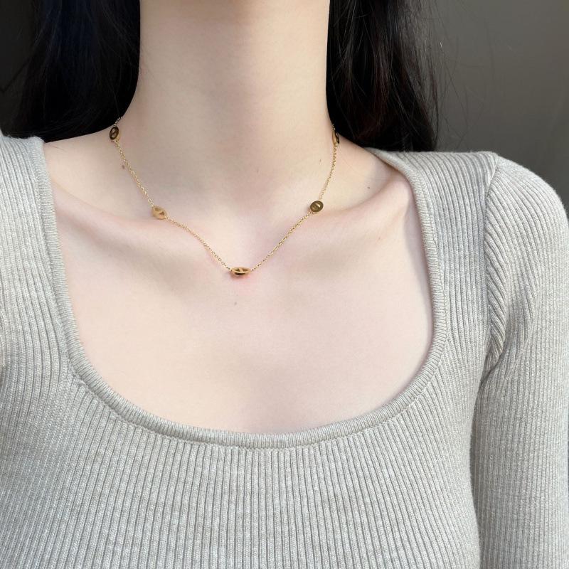 Cross Europe Fashion Titanium Steel Women's 120cm Ultra-long Double D Pig Nose Sweater Chain Necklace