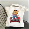 Harajuku Cute Bear Art Shoulder Bags Kawaii Tote Handbag Canvas Girl Environmental Large Capacity Portable Shopping Bag