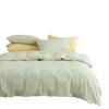 Conjunto de quatro peças de algodão puro lavado, estilo nórdico, cor sólida, duas peças, lençol de cama de algodão puro, capa de edredom, conjunto simples de três peças, capa de edredom