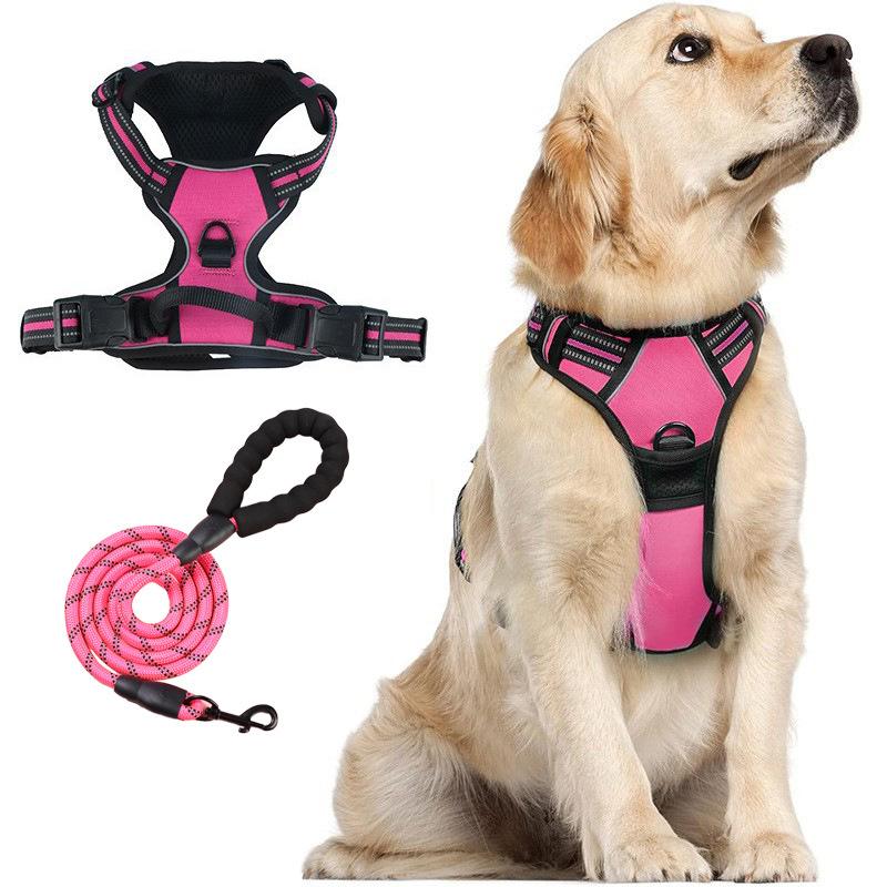 Trela para Cão, Antiexplosão, Anticolisão, Antiescapada, Colete Peitoral para Cão Grande, Trela Refletiva para Cão, Colete para Animal de Estimação