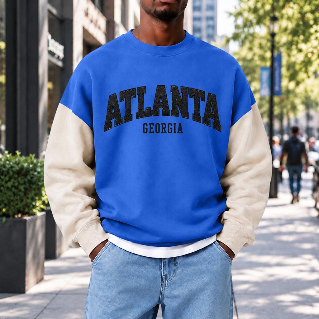 Men's Fashion Crewneck Sweatshirt Casual Pullover Top for Everyday Wear