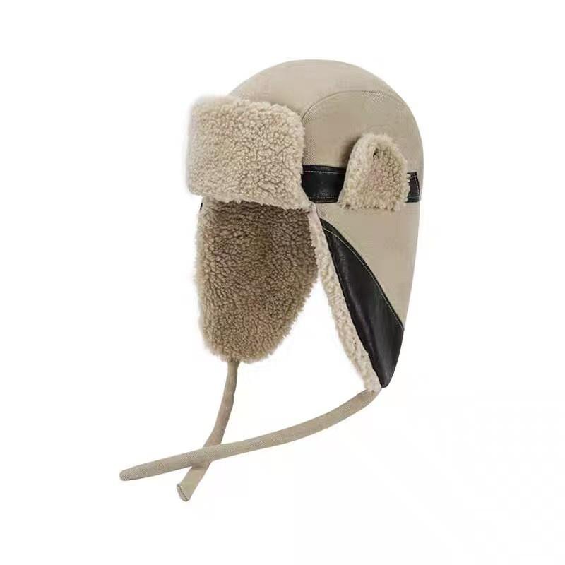 Warm Fleece-lined Winter Beanie Hat With Ear Flaps Adjustable Chin Strap Men Women Outdoor Skiing Cycling