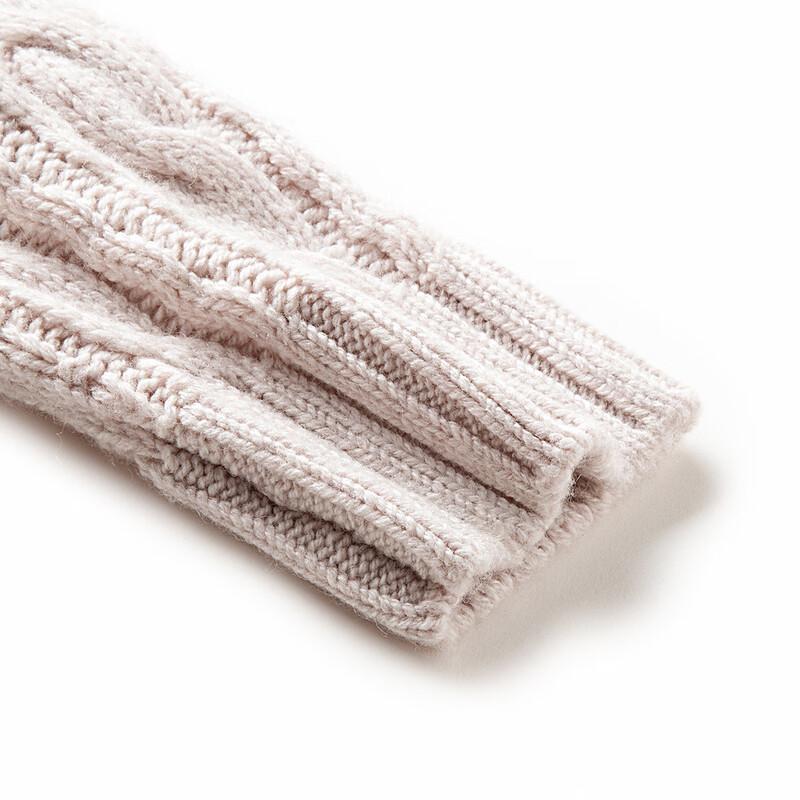 Women's Thickened Pure Wool Cable Knit Semi-High Neck Sweater