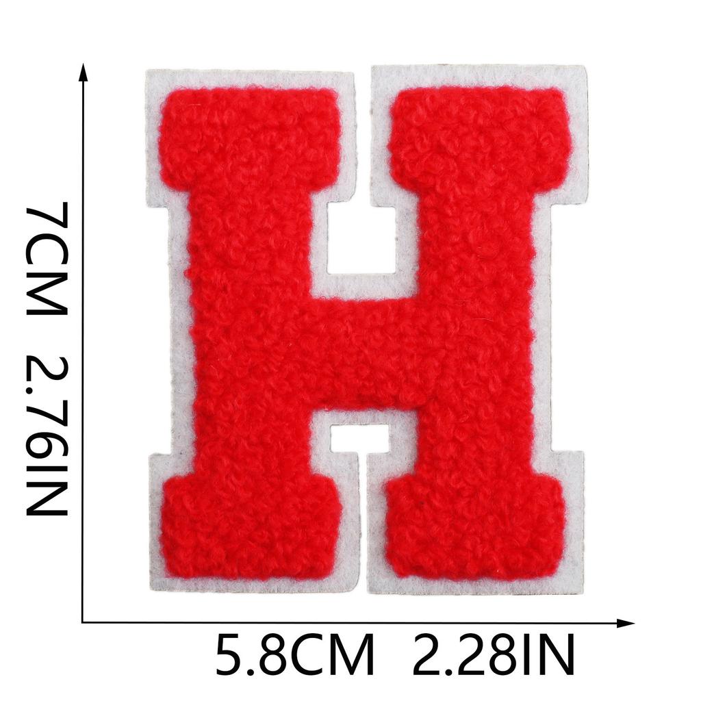 7Cm White Background Red Character Embroidery Cloth Sticker English Letters Towel Embroidery Patch Sticker Computer Embroidery Chapter Boy Heat Transf