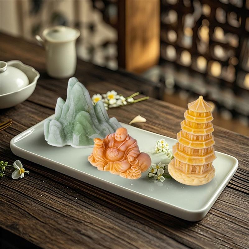 Reusable Buddhas Cake Mold Silicone Design Perfect for Custards Jellies Homemades Cakes Easy Cleaning Kitchenwares