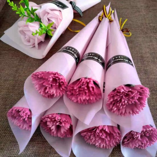 Yousheng 10 Pezzi Festa della Mamma Fiori di Sapone Bouquet di Garofani Singoli Fiori Artificiali Realistici Regalo per Persone Care Compleanno della Mamma