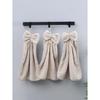 Striped Pattern Bow Decor Washcloth, Modern Color Block Hand Towel for Bathroom Home Bathroom Decor Back To School