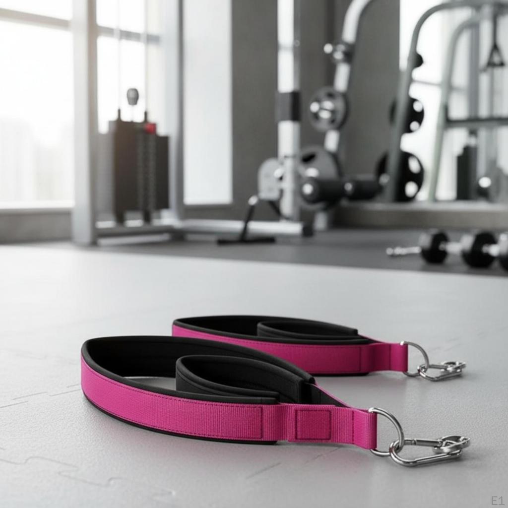 Pilates Strap with Padded Lining Fitness Double Loops Comfortable Stretch Band for Yogis,