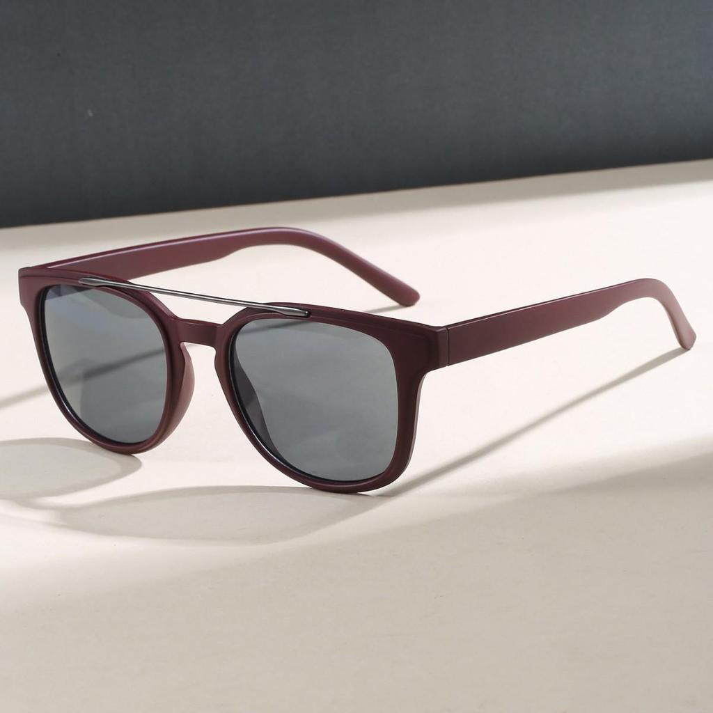 Retro Unisex Double Bridge Square Sunglasses - Fashionable, Versatile, Simple, Trendy Outdoor Sun Protection