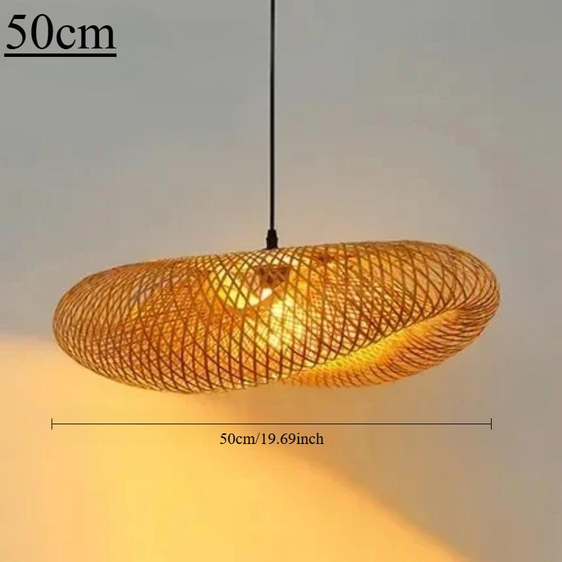 Ručně vyráběné závěsné lustrové osvětlení Vintage bambusové tkaní LED závěsné světlo Home Obývací pokoj Kuchyň Dekor Ratanová tkaná lampa