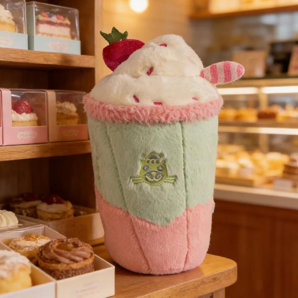 Matcha Bubble Boba Tea Pink Latte Plush Drink Stuffed Smiling Face Plushie Home Decoration Gift