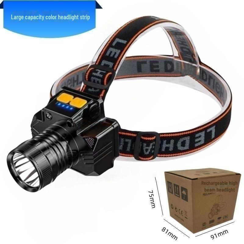 

USB-зарядный индукционный налобный фонарь: Яркий свет для активного отдыха и ночных мероприятий T2018, 18650 Large Capacity чёрный