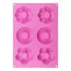 Heat Resistant Silicone Donut Mold 6 Holes Silicone Donut Mold Bagel Pan Resistant Doughnut Moulds Tray for Chocolate Donut Cake
