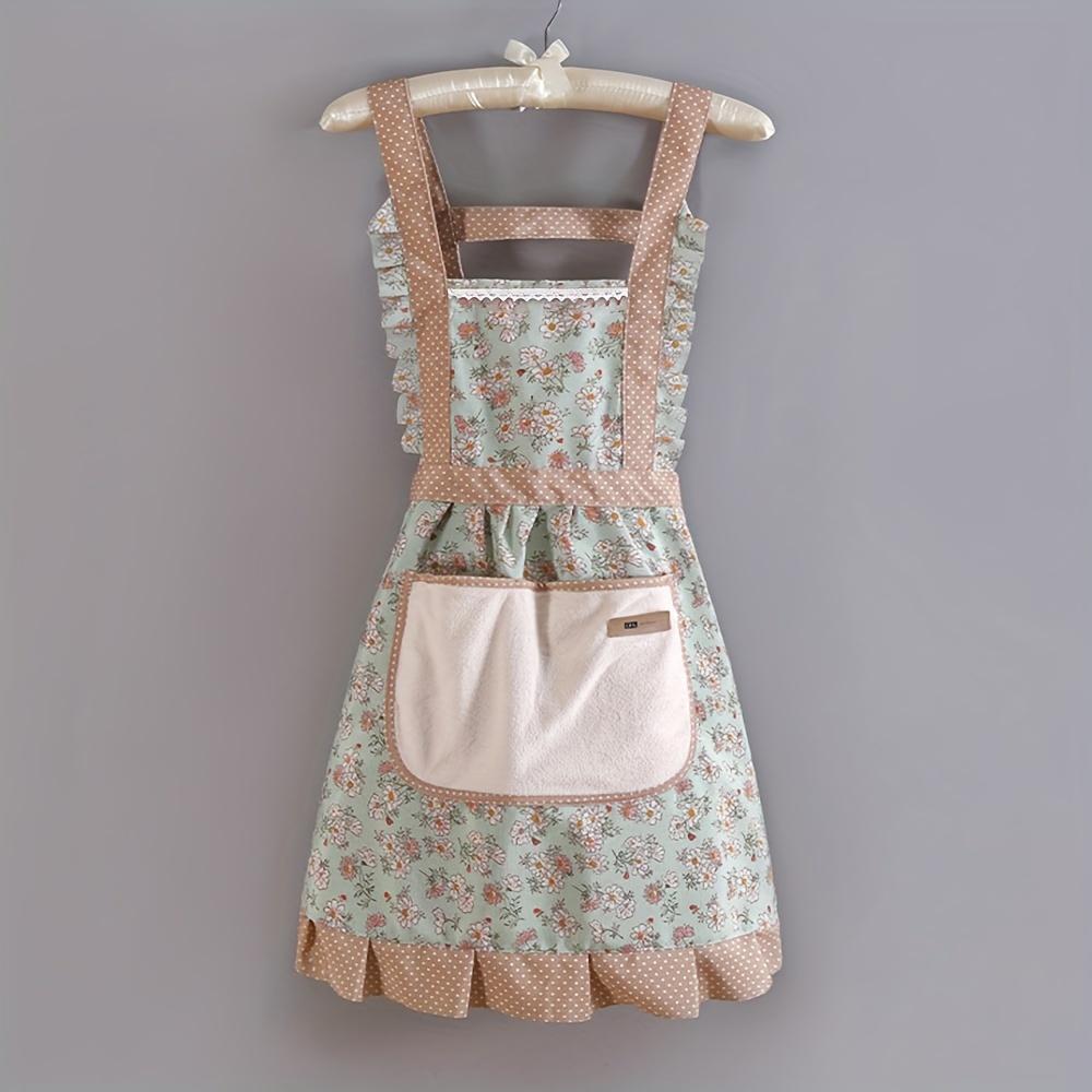 Floral Design Canvas Apron - 1pc, 2pcs with Adjustable Straps, Breathable Fabric, Perfect for Chefs And Waiters