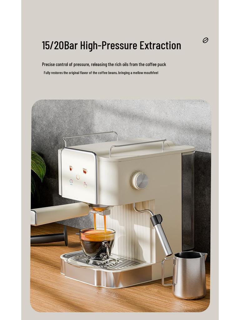 Multi-Functional Semi-Automatic Italian Coffee Machine with Milk Frother, 20 Bar Pressure, for Home Use