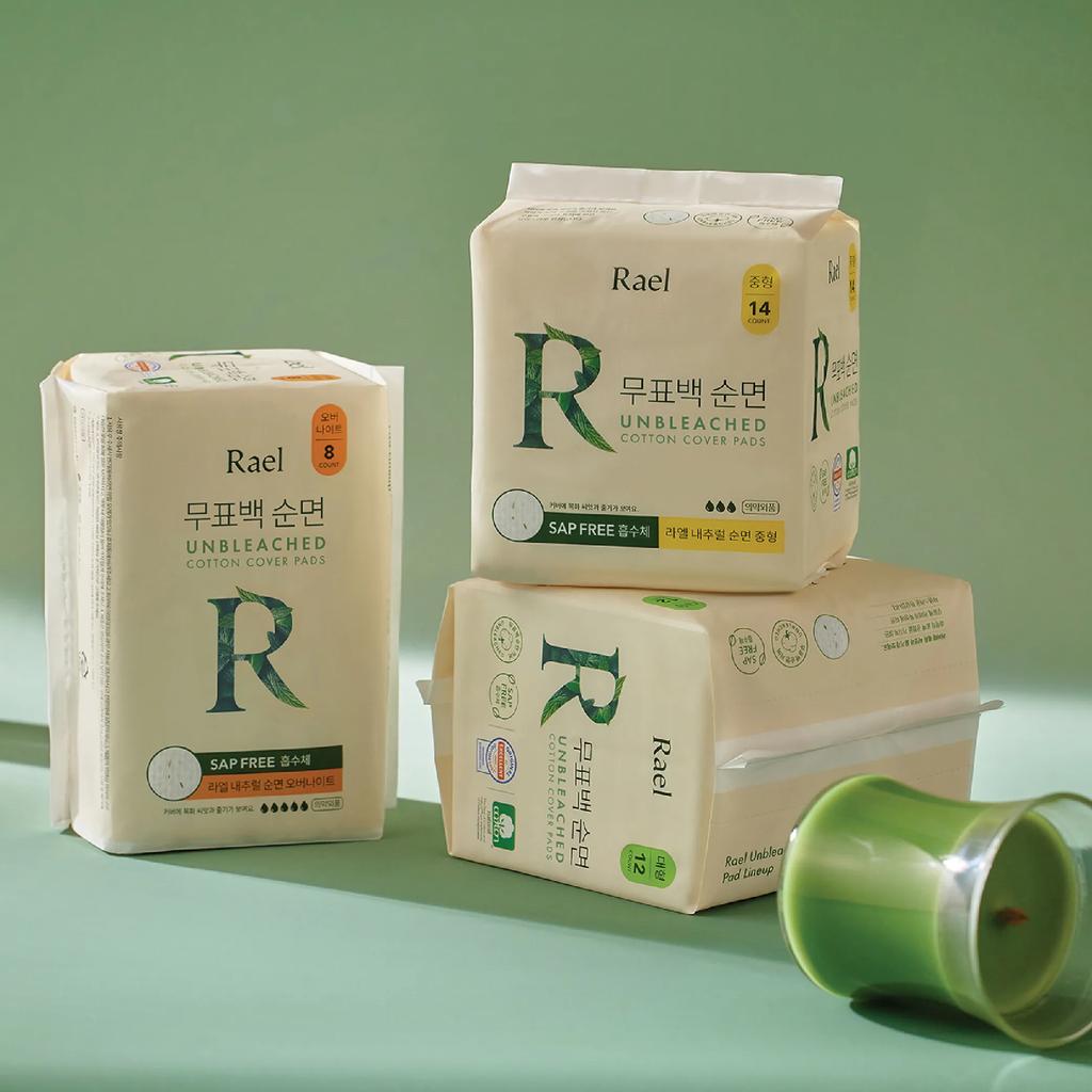 Rael Unbleached Cotton Sanitary Pads (S/M/L/Overnight)