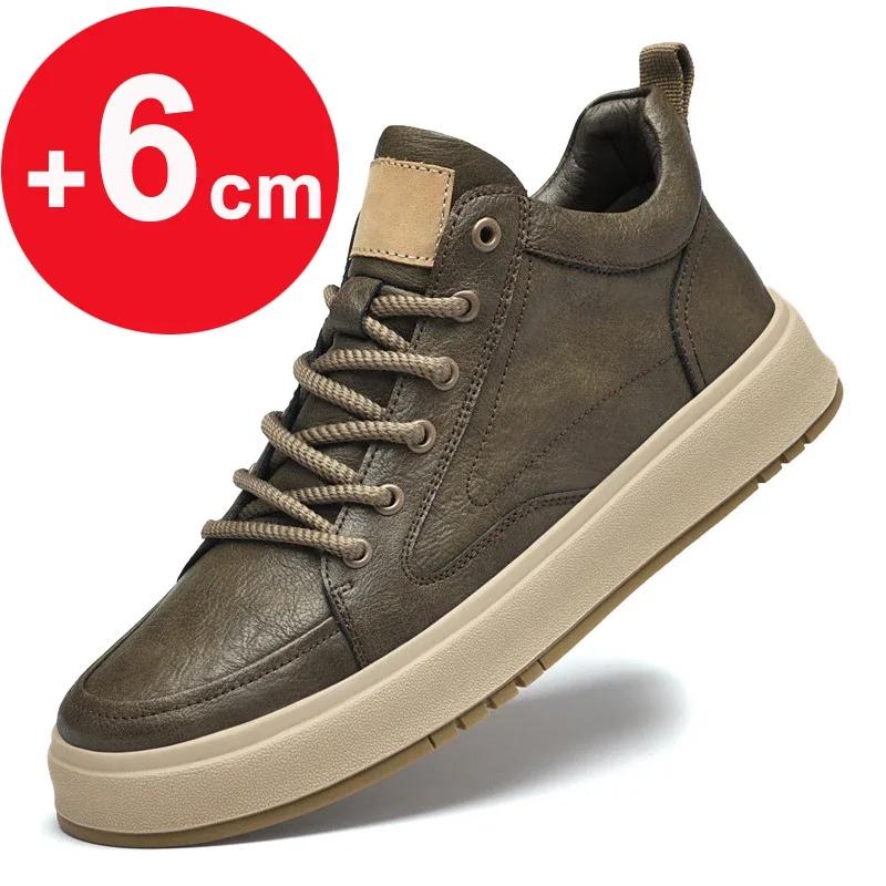 

Elevator shoes for man height increase 8cm 2025 luxury sneaker genuine leather men s hidden heels casual shoe increasing 42