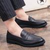 Thick Soled Pure Black Designer Adult Men's LoafersLoafers Slip-On Comfortable Casual Shoes Business Classic Penny Flats Oxfords