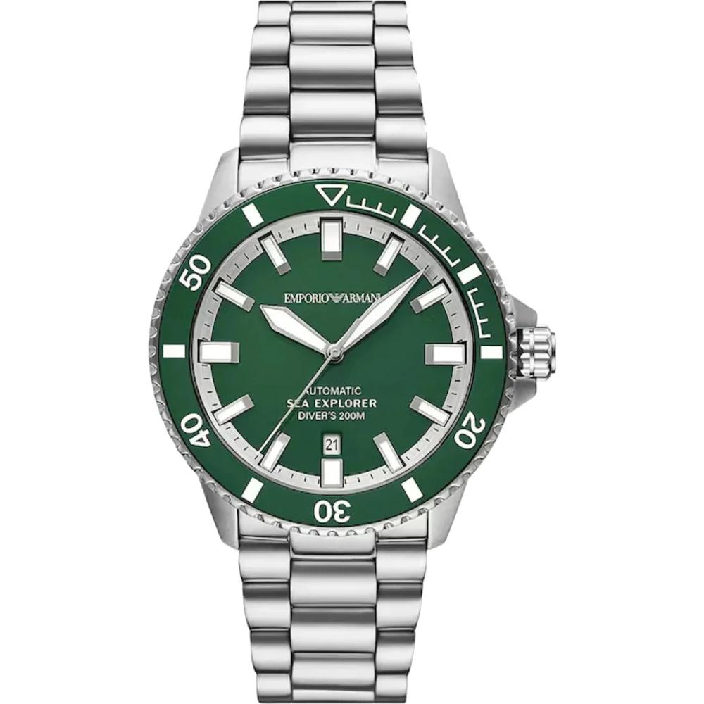 Emporio Armani Sea Explorer Зеленый Серебристый Нержавеющая Сталь Мужские Автоматические AR60088 зелёный