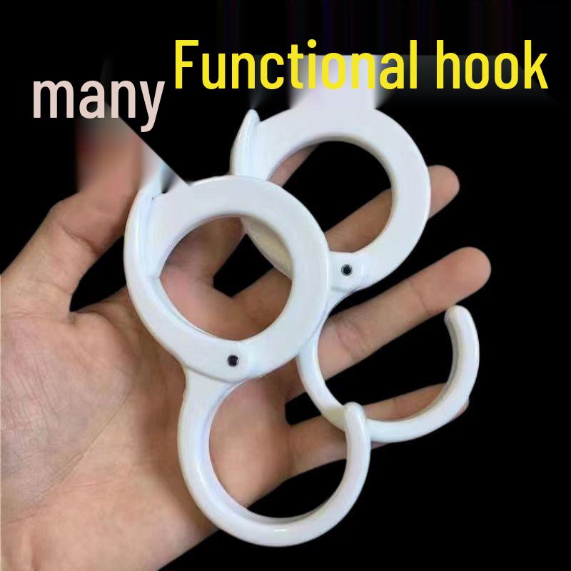 S-Shaped No-Drill Kitchen & Bathroom Hook - Plastic White Cabinet Hanger