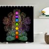 Meditation Seven Chakra Shower Curtain Bathroom Curtains 3D Printing Indian Buddha Waterproof Polyeste Fabric Bathtub Decor