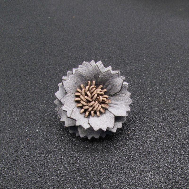 

Dodo Doudou Ornament Men s and Women s Fabric Simple Flowers Brooch Stylish Retro Business Suit Corsage Shirt Dress Matching Light gray