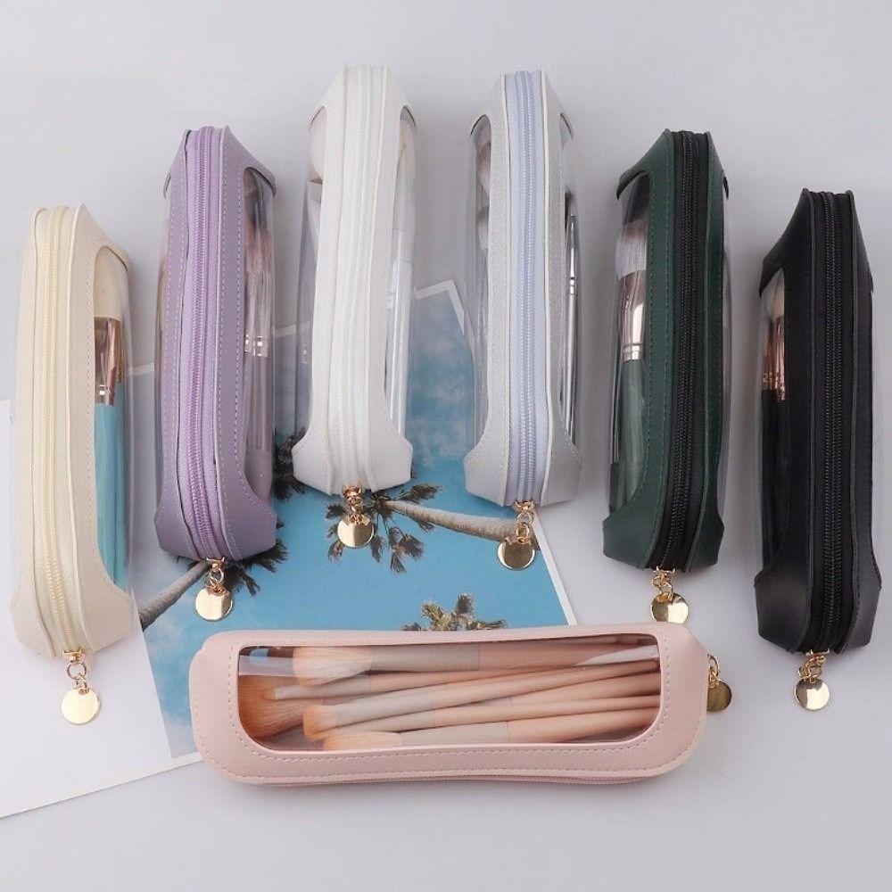 Visible Cosmetic Storage Pouch Waterproof Makeup Organizer Compact Pencil Case School Supplies