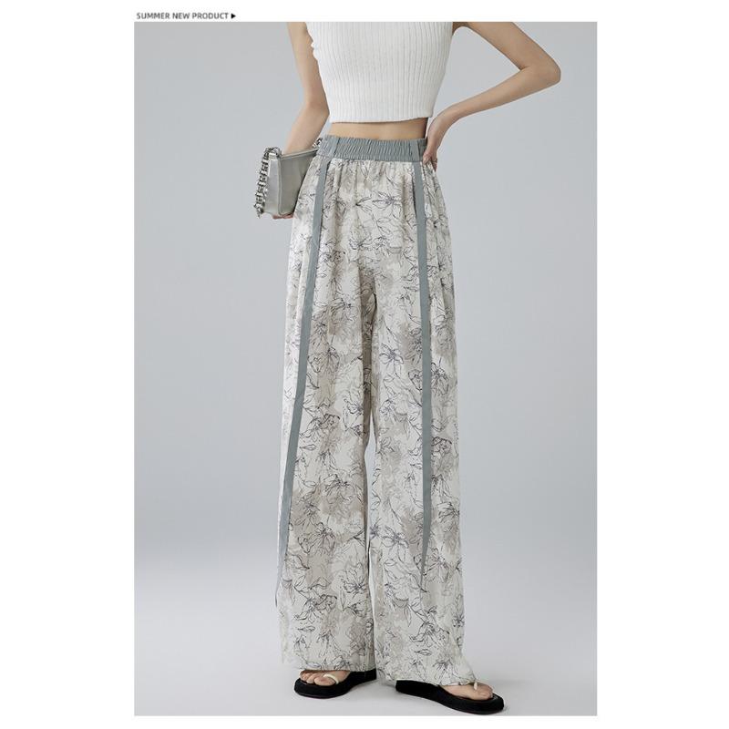 

Женские брюки палаццо с высокой талией, домашние брюки с принтом бохо для пляжа XL