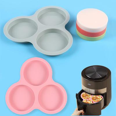 Silicone 3-Hole Round Cake Mold, 4-Inch Multifunctional Baking Pan
